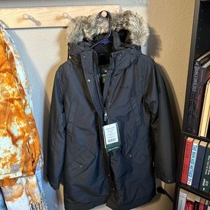 Kamik Winter Jacket, black with faux fur hood, size M